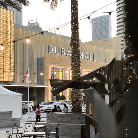 Indulge in some retail therapy at Dubai Mall, just 500m away
