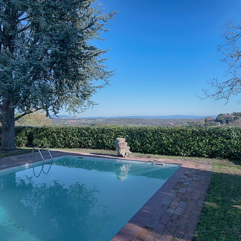 Start your day with a swim accompanied by rural views