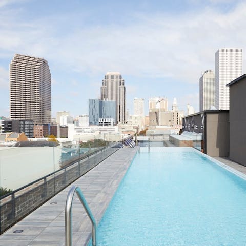 Sunbathe or swim laps at the rooftop pool