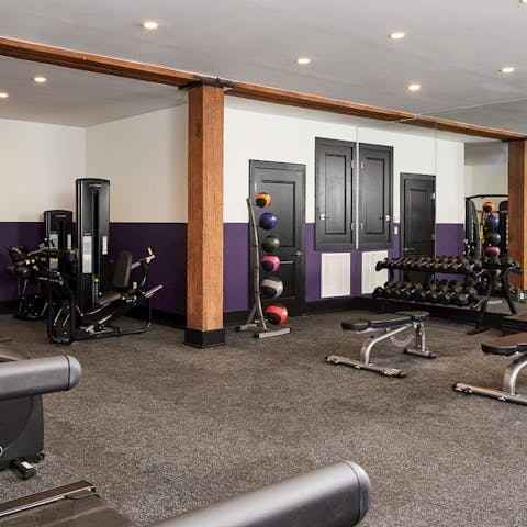 Keep up the fitness routine in the onsite gym