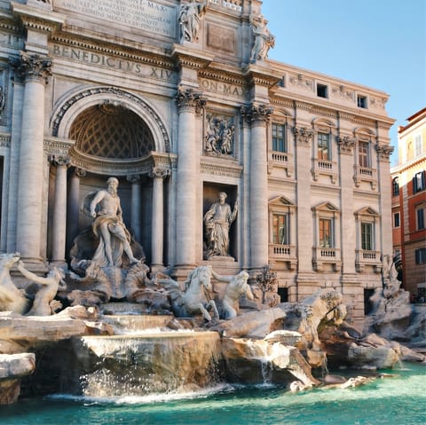 Toss a coin in the Trevi Fountain, moments from your door
