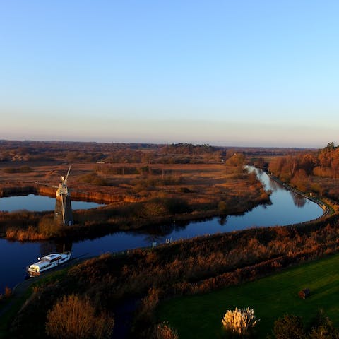 Explore the Norfolk Broads, just fifteen minutes away by car