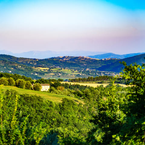 Explore the Umbrian countryside and nearby historic Todi