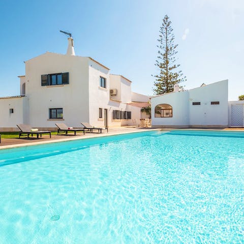 Make a splash in the private pool after a day trip to Faro