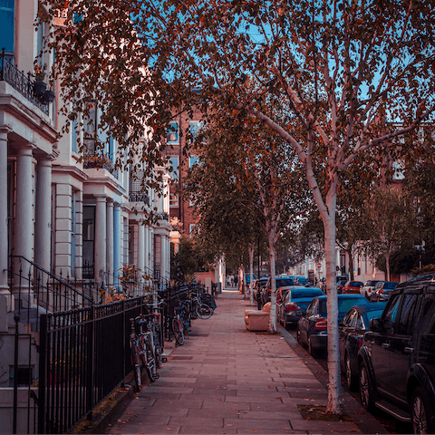 Stretch your legs with a gentle stroll through the leafy streets of Kensington