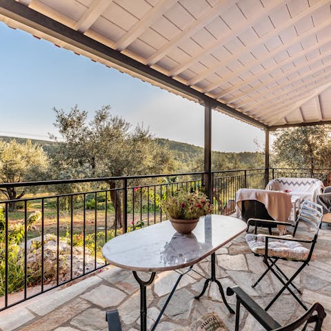 Sip your morning coffee on the balcony as you admire the countryside views