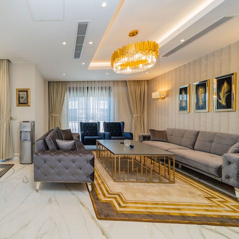 Sink into the soft cushions for drinks and conversation