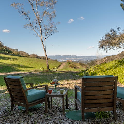 Gaze out over the unspoiled beauty of Topanga State Park and the Santa Monica Mountains