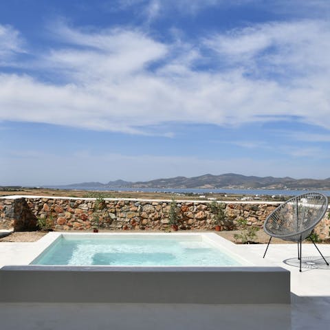 Take a dip in your warming hot tub when the sea air starts to chill