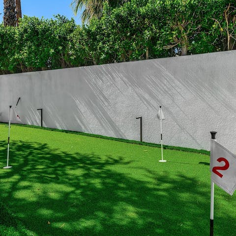 Hone your golfing skills on the private putting green
