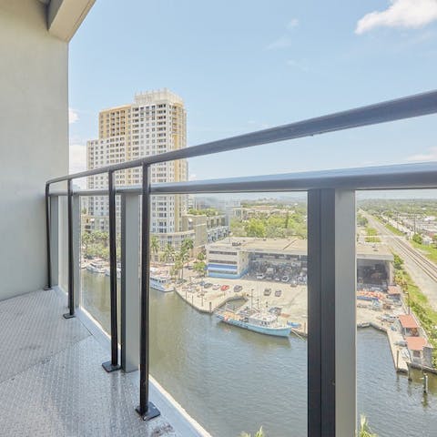 Enjoy a cool drink on the private balcony at the end of a long day