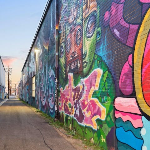 Check out the colourful street art in the RiNo area