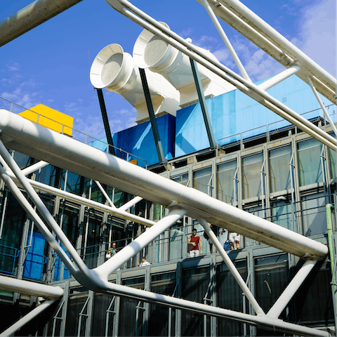 Catch the latest exhibition at Le Centre Pompidou, a short walk away