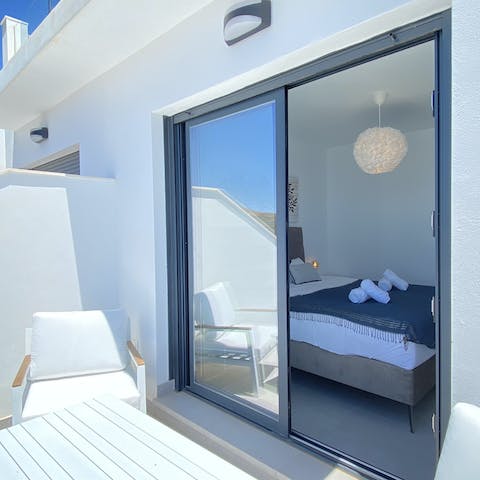 Roll out of bed and onto the outdoor seating on your own private balcony