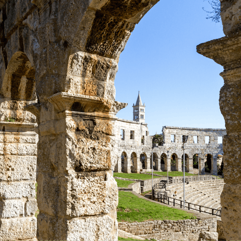 Make the easy drive to Pula for a day amid its historic sights