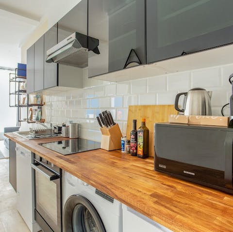 Recreate your favourite bistro dishes in the fully equipped kitchenette