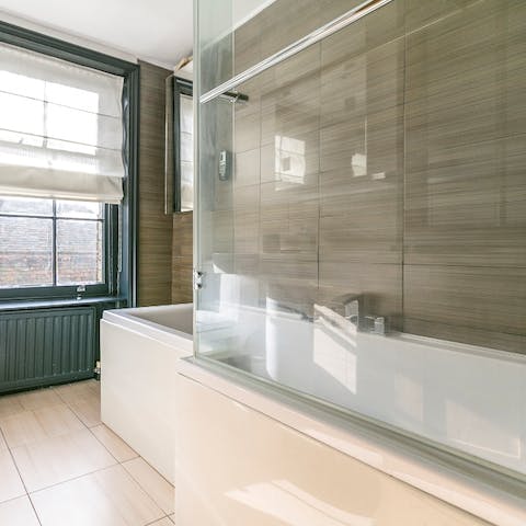 Soak all night in the tub by the original sash windows in the bathroom