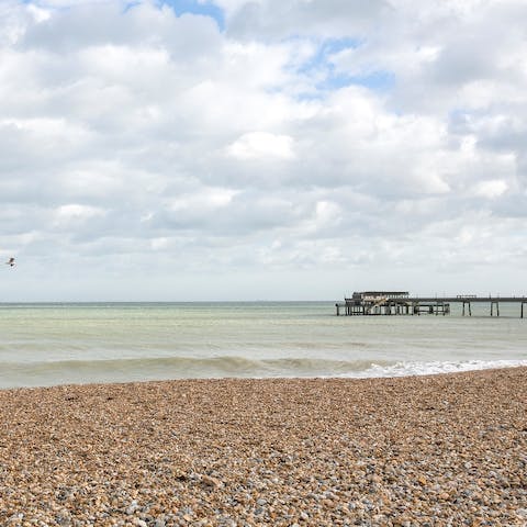 Pack a picnic and head for the pebbled shores of Deal Beach, just a one-minute walk from home
