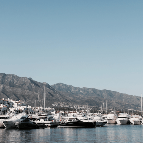 Stroll around the marina at Puerto Banús, just ten minutes away