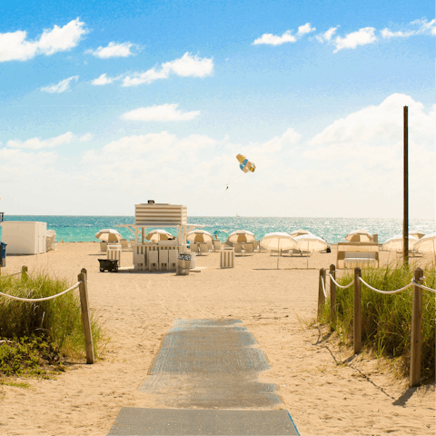 Stroll down to the golden Surfside Beach, just a couple of blocks away