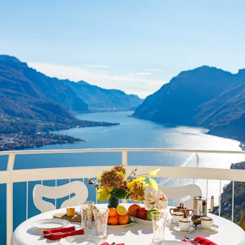 Tuck into breakfast as you absorb the incredible views over Lake Como