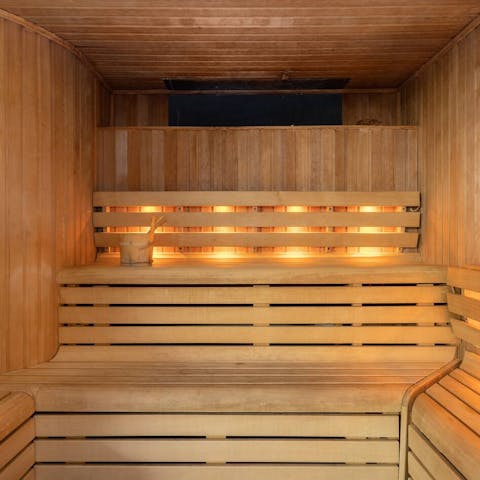 Sweat out your stresses in the building's sauna