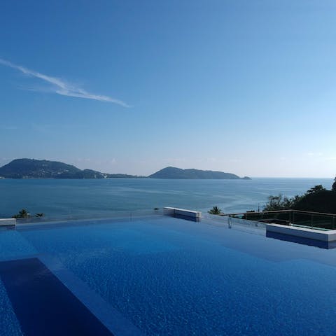 Swim in the infinity pool with incredible views of the sea