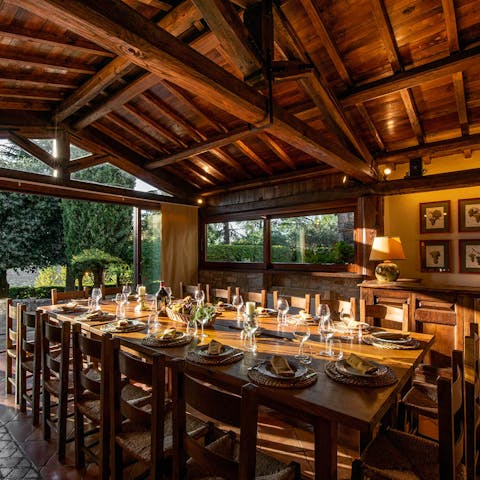 Dine in a rustic setting