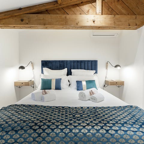 Snuggle up in the sumptuous beds after a long day on your feet