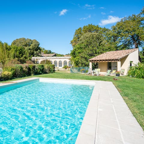 Cool off from the South of France sun with a few lengths in your private outdoor pool