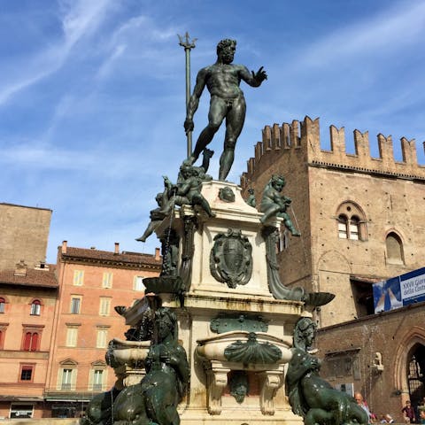 Visit the iconic Fountain Of Neptune, just a twelve-minute walk away