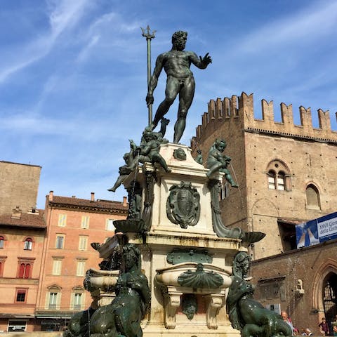 Visit the iconic Fountain Of Neptune, just a twelve-minute walk away