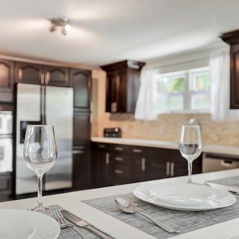 Get creative in the fully equipped kitchen