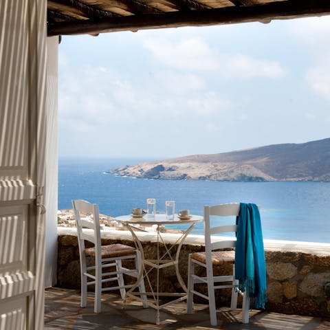 Sip your morning coffee as you admire the stunning sea views
