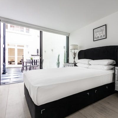 Step right out of the main bedroom onto the terrace in the morning