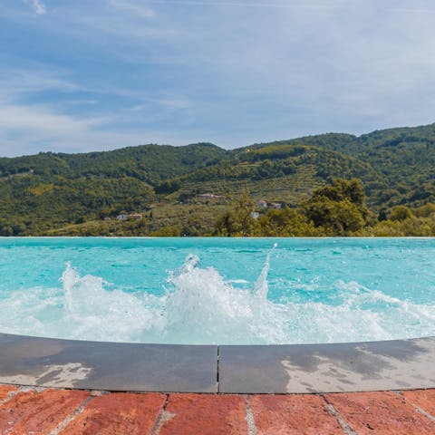 Soak sore muscles in the whirlpool and enjoy the panoramic view