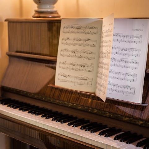 Show off your skills on the upright piano