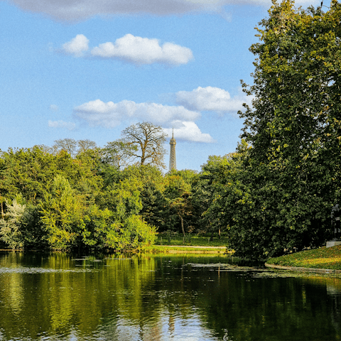 Spend a sunny afternoon at Bois de Boulogne, a short walk away