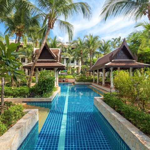 Take a refreshing dip in the communal pool 