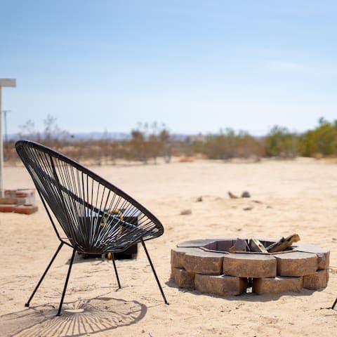 Gather round the outdoor gas fire pit and reconnect with nature