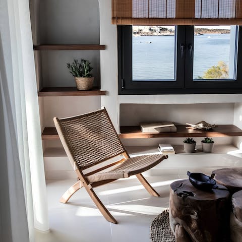 Retreat from the sun, and relax with a book in the living area