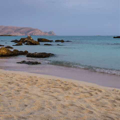 Spend days lounging on the local beaches – the sand of Almyros isn’t far 
