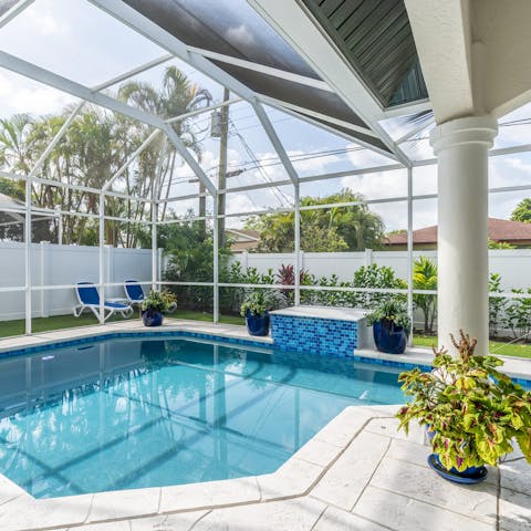 Cool off from the warm Florida sun with a dip in your private swimming pool