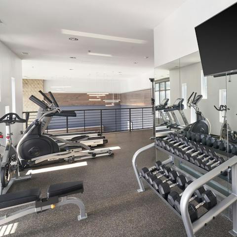 Head off for a workout in the guest gym