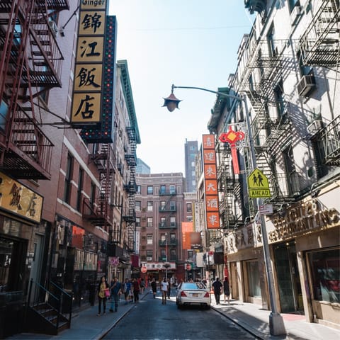 Stroll down to New York's vibrant Chinatown with its restaurants and shops
