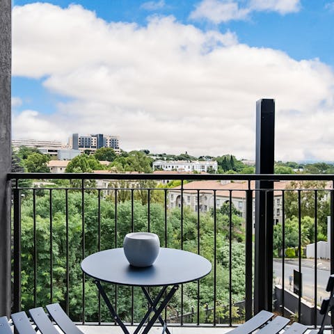 Sit out on the balcony with a coffee and admire the sweeping city views