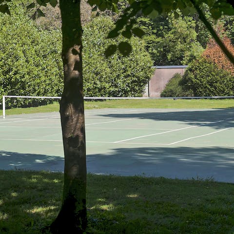 Keep fit with a few games on the private tennis court