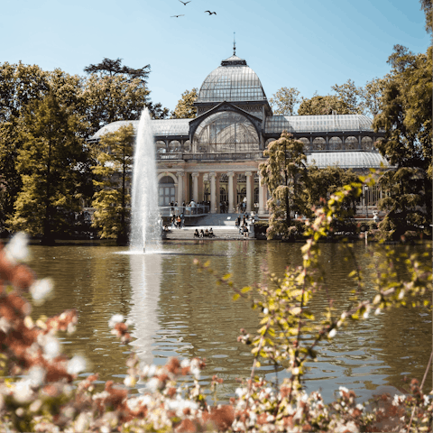 Spend the afternoon in the pretty Retiro Park, a twenty-minute stroll from this home