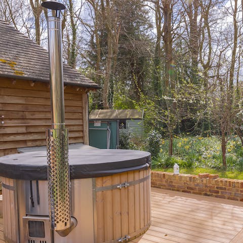 Soak away the afternoon in the hot tub