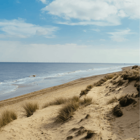 Drive to the nearest soft-sanded beach at Holkham in just twenty minutes
